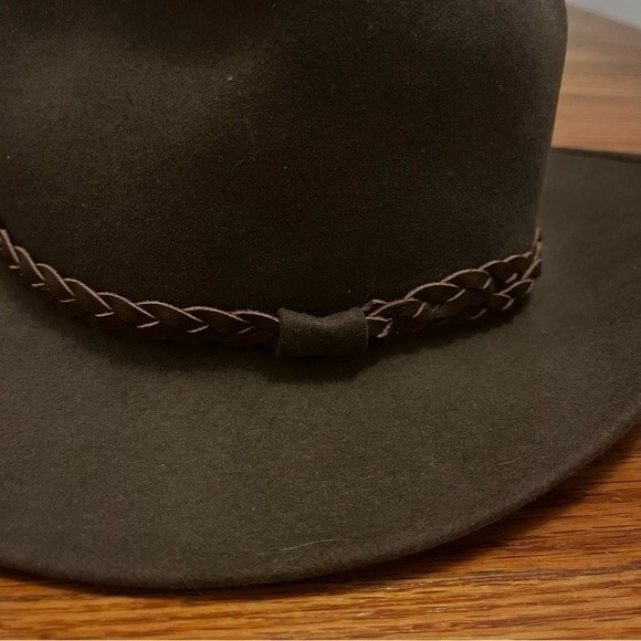 Brown Fedora Hat 100% Wool Made in USA small - Picture 6 of 7